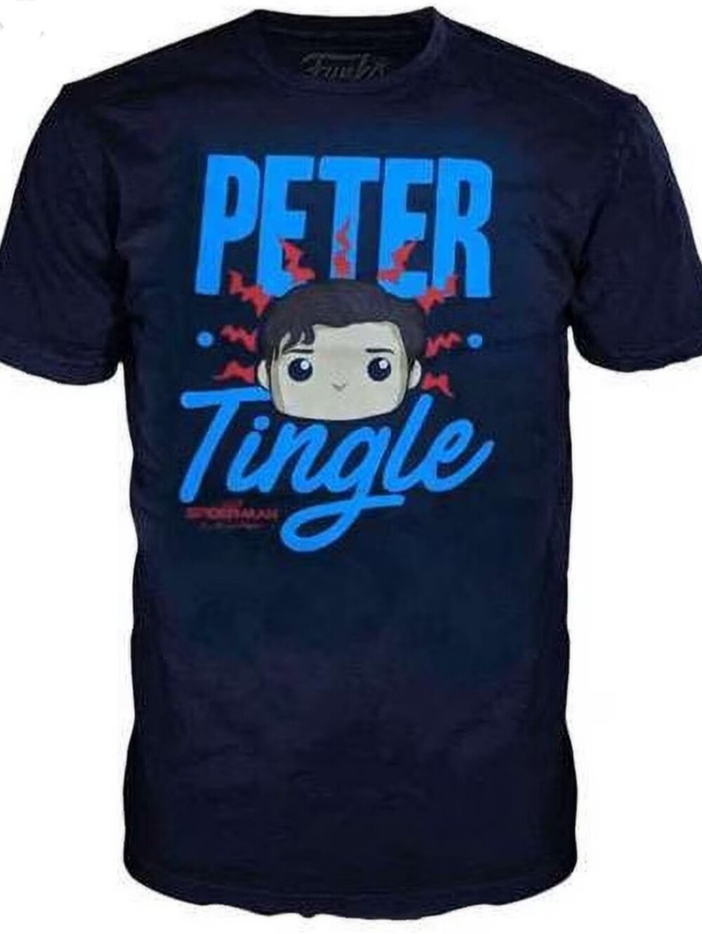 Funko Pop Peter Tingle Marvel Spider-Man 2XL Tshirt Dark Blue New Exclusive